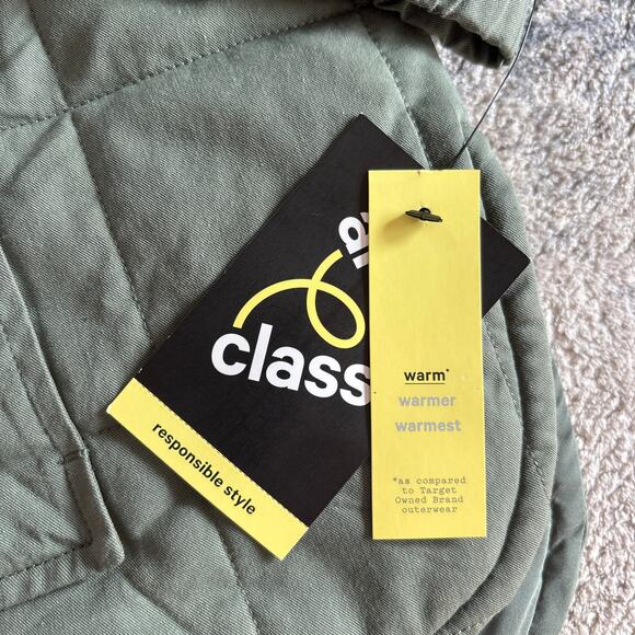 Art Class Quilted Jacket Girls Large 10/12 Green New Shacket - Picture 3 of 9